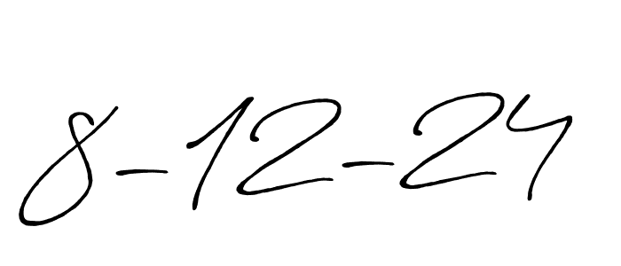 The best way (Antro_Vectra_Bolder) to make a short signature is to pick only two or three words in your name. The name 8-12-24 include a total of six letters. For converting this name. 8-12-24 signature style 7 images and pictures png