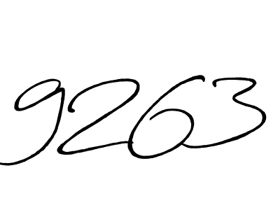 The best way (Antro_Vectra_Bolder) to make a short signature is to pick only two or three words in your name. The name 9263 include a total of six letters. For converting this name. 9263 signature style 7 images and pictures png
