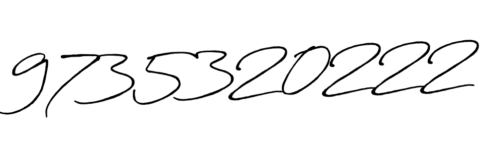 The best way (Antro_Vectra_Bolder) to make a short signature is to pick only two or three words in your name. The name 9735320222 include a total of six letters. For converting this name. 9735320222 signature style 7 images and pictures png