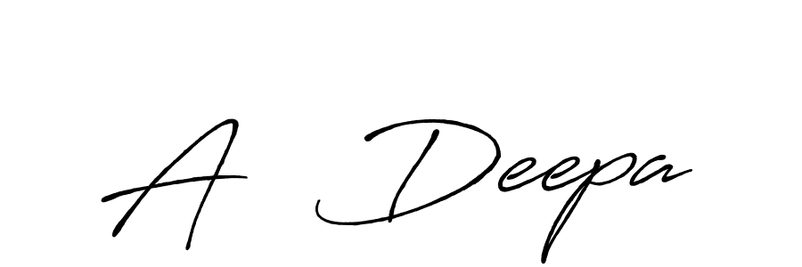 Create a beautiful signature design for name A   Deepa. With this signature (Antro_Vectra_Bolder) fonts, you can make a handwritten signature for free. A   Deepa signature style 7 images and pictures png