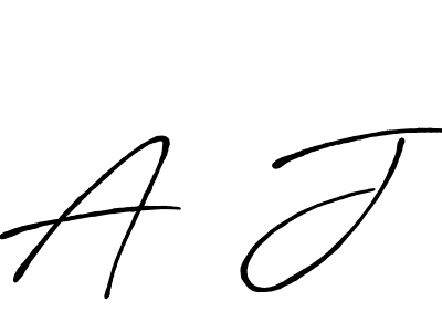 The best way (Antro_Vectra_Bolder) to make a short signature is to pick only two or three words in your name. The name A  J include a total of six letters. For converting this name. A  J signature style 7 images and pictures png