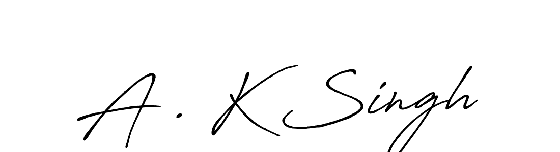 Make a beautiful signature design for name A . K Singh. With this signature (Antro_Vectra_Bolder) style, you can create a handwritten signature for free. A . K Singh signature style 7 images and pictures png