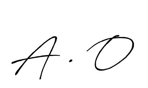 The best way (Antro_Vectra_Bolder) to make a short signature is to pick only two or three words in your name. The name A . O include a total of six letters. For converting this name. A . O signature style 7 images and pictures png