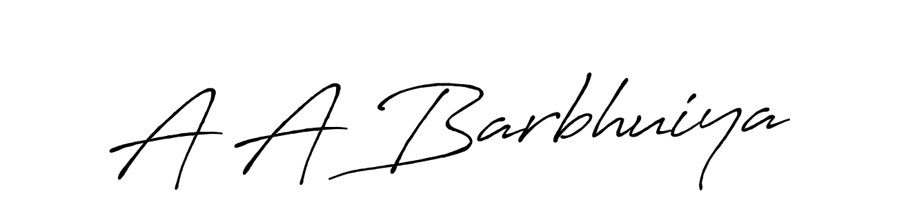 Use a signature maker to create a handwritten signature online. With this signature software, you can design (Antro_Vectra_Bolder) your own signature for name A A Barbhuiya. A A Barbhuiya signature style 7 images and pictures png