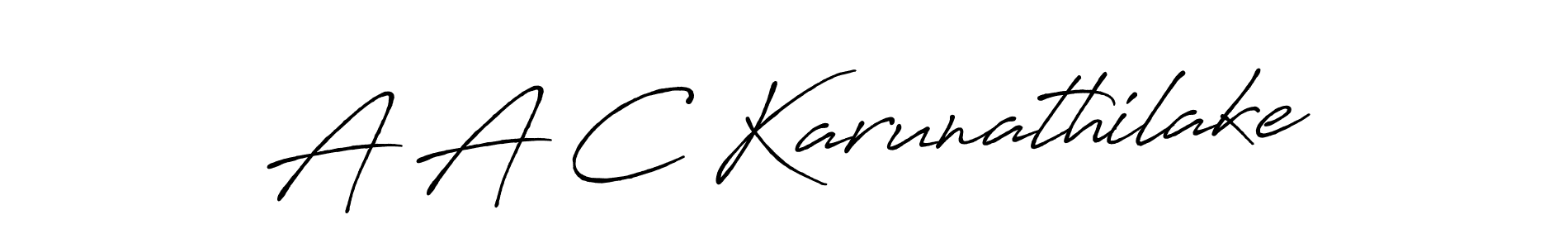 Create a beautiful signature design for name A A C Karunathilake. With this signature (Antro_Vectra_Bolder) fonts, you can make a handwritten signature for free. A A C Karunathilake signature style 7 images and pictures png
