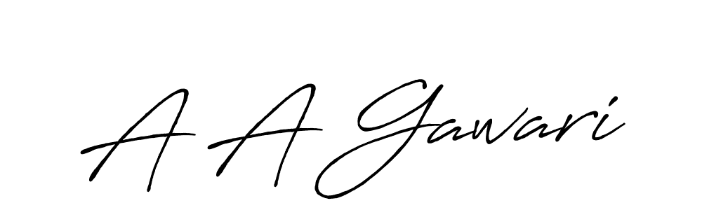 How to make A A Gawari name signature. Use Antro_Vectra_Bolder style for creating short signs online. This is the latest handwritten sign. A A Gawari signature style 7 images and pictures png