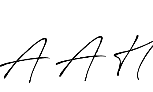 Also we have A A H name is the best signature style. Create professional handwritten signature collection using Antro_Vectra_Bolder autograph style. A A H signature style 7 images and pictures png