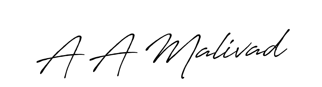 Create a beautiful signature design for name A A Malivad. With this signature (Antro_Vectra_Bolder) fonts, you can make a handwritten signature for free. A A Malivad signature style 7 images and pictures png