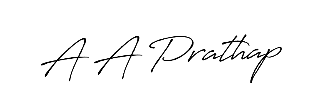 Also You can easily find your signature by using the search form. We will create A A Prathap name handwritten signature images for you free of cost using Antro_Vectra_Bolder sign style. A A Prathap signature style 7 images and pictures png