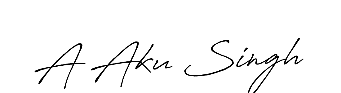 A Aku Singh stylish signature style. Best Handwritten Sign (Antro_Vectra_Bolder) for my name. Handwritten Signature Collection Ideas for my name A Aku Singh. A Aku Singh signature style 7 images and pictures png