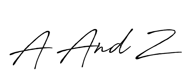 Design your own signature with our free online signature maker. With this signature software, you can create a handwritten (Antro_Vectra_Bolder) signature for name A And Z. A And Z signature style 7 images and pictures png