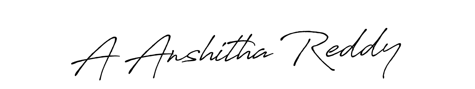 Create a beautiful signature design for name A Anshitha Reddy. With this signature (Antro_Vectra_Bolder) fonts, you can make a handwritten signature for free. A Anshitha Reddy signature style 7 images and pictures png