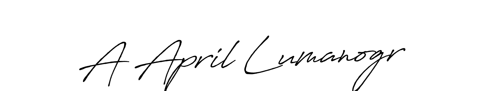 How to make A April Lumanogr signature? Antro_Vectra_Bolder is a professional autograph style. Create handwritten signature for A April Lumanogr name. A April Lumanogr signature style 7 images and pictures png