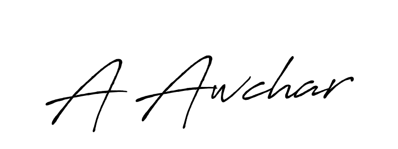 How to make A Awchar signature? Antro_Vectra_Bolder is a professional autograph style. Create handwritten signature for A Awchar name. A Awchar signature style 7 images and pictures png