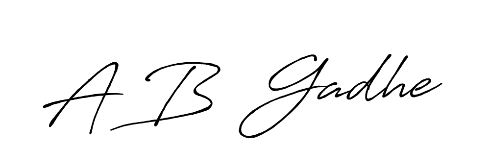 Use a signature maker to create a handwritten signature online. With this signature software, you can design (Antro_Vectra_Bolder) your own signature for name A B  Gadhe. A B  Gadhe signature style 7 images and pictures png