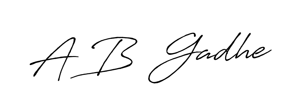 Use a signature maker to create a handwritten signature online. With this signature software, you can design (Antro_Vectra_Bolder) your own signature for name A B  Gadhe. A B  Gadhe signature style 7 images and pictures png