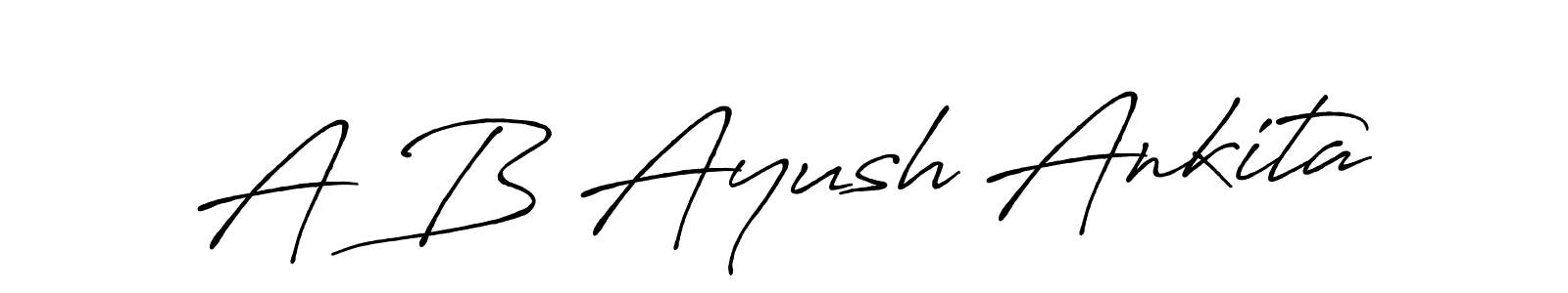 Create a beautiful signature design for name A B Ayush Ankita. With this signature (Antro_Vectra_Bolder) fonts, you can make a handwritten signature for free. A B Ayush Ankita signature style 7 images and pictures png