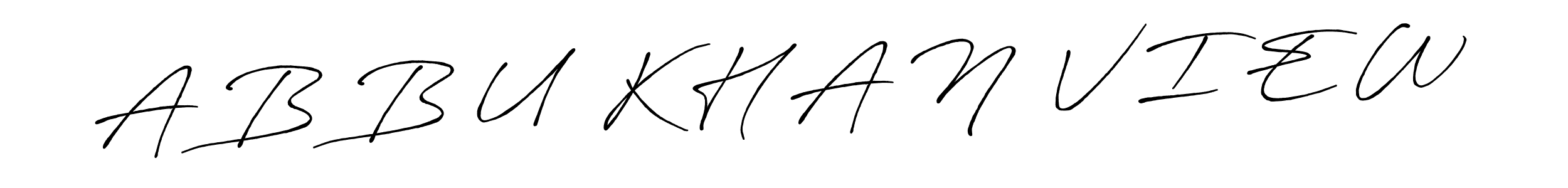 Similarly Antro_Vectra_Bolder is the best handwritten signature design. Signature creator online .You can use it as an online autograph creator for name A B B U  K H A N  V I E W. A B B U  K H A N  V I E W signature style 7 images and pictures png