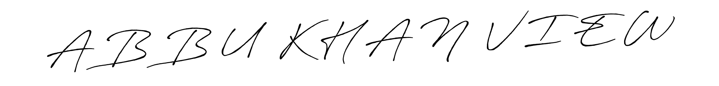 Similarly Antro_Vectra_Bolder is the best handwritten signature design. Signature creator online .You can use it as an online autograph creator for name A B B U  K H A N  V I E W. A B B U  K H A N  V I E W signature style 7 images and pictures png