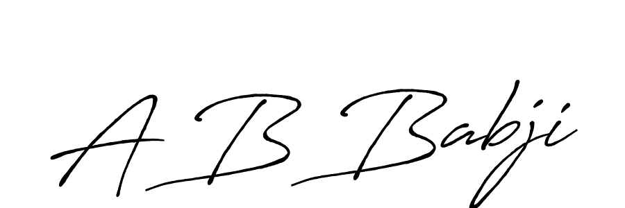 Make a beautiful signature design for name A B Babji. With this signature (Antro_Vectra_Bolder) style, you can create a handwritten signature for free. A B Babji signature style 7 images and pictures png