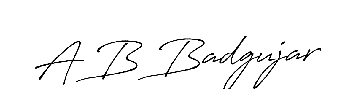 A B Badgujar stylish signature style. Best Handwritten Sign (Antro_Vectra_Bolder) for my name. Handwritten Signature Collection Ideas for my name A B Badgujar. A B Badgujar signature style 7 images and pictures png