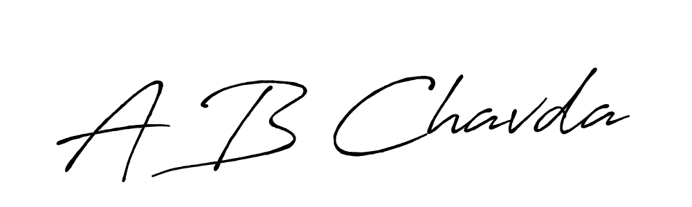 The best way (Antro_Vectra_Bolder) to make a short signature is to pick only two or three words in your name. The name A B Chavda include a total of six letters. For converting this name. A B Chavda signature style 7 images and pictures png