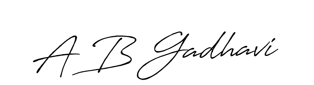 Also we have A B Gadhavi name is the best signature style. Create professional handwritten signature collection using Antro_Vectra_Bolder autograph style. A B Gadhavi signature style 7 images and pictures png