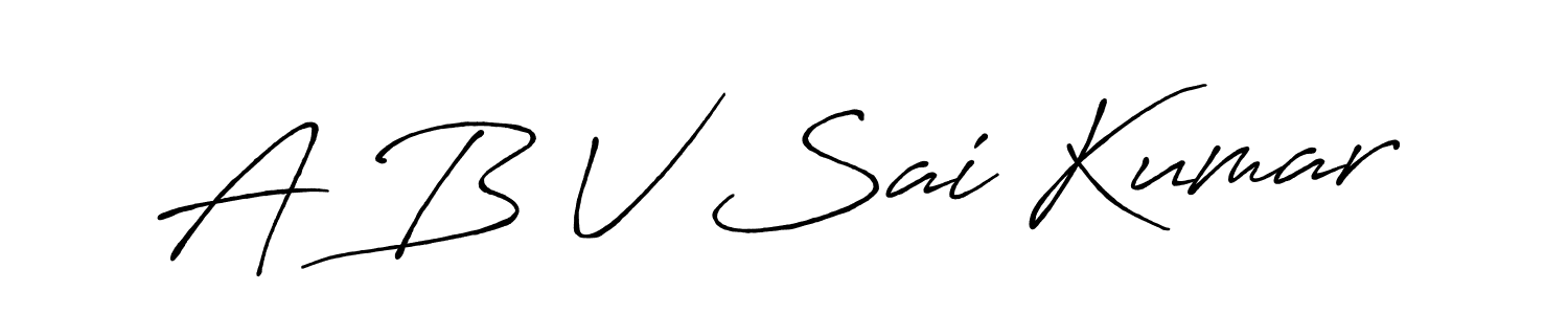 Create a beautiful signature design for name A B V Sai Kumar. With this signature (Antro_Vectra_Bolder) fonts, you can make a handwritten signature for free. A B V Sai Kumar signature style 7 images and pictures png