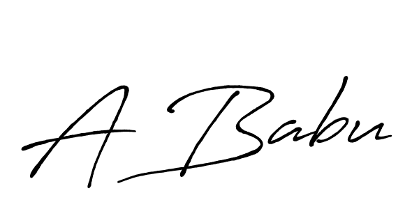 Make a beautiful signature design for name A Babu. With this signature (Antro_Vectra_Bolder) style, you can create a handwritten signature for free. A Babu signature style 7 images and pictures png