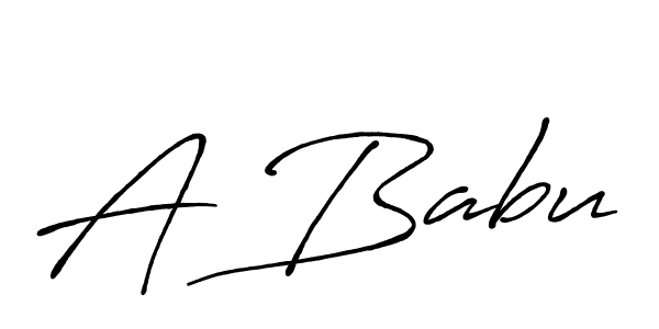 The best way (Antro_Vectra_Bolder) to make a short signature is to pick only two or three words in your name. The name A Babu include a total of six letters. For converting this name. A Babu signature style 7 images and pictures png