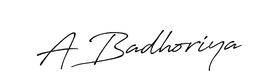 How to make A Badhoriya signature? Antro_Vectra_Bolder is a professional autograph style. Create handwritten signature for A Badhoriya name. A Badhoriya signature style 7 images and pictures png