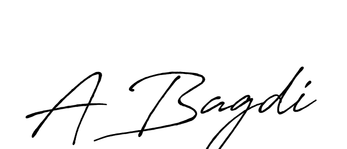 Use a signature maker to create a handwritten signature online. With this signature software, you can design (Antro_Vectra_Bolder) your own signature for name A Bagdi. A Bagdi signature style 7 images and pictures png