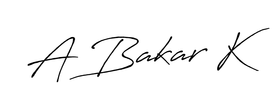 How to make A Bakar K name signature. Use Antro_Vectra_Bolder style for creating short signs online. This is the latest handwritten sign. A Bakar K signature style 7 images and pictures png