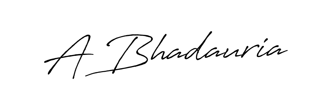 How to make A Bhadauria name signature. Use Antro_Vectra_Bolder style for creating short signs online. This is the latest handwritten sign. A Bhadauria signature style 7 images and pictures png