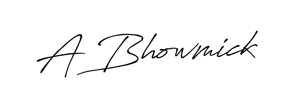 Make a beautiful signature design for name A Bhowmick. With this signature (Antro_Vectra_Bolder) style, you can create a handwritten signature for free. A Bhowmick signature style 7 images and pictures png