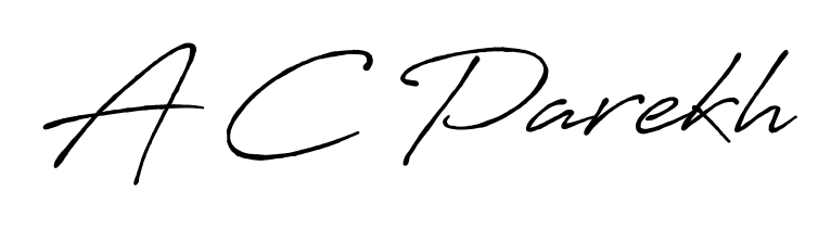 Give your name A C Parekh an exquisite flair with the Antro_Vectra_Bolder script font. Ideal for contracts, resumes, and formal letterheads. A C Parekh signature style 7 images and pictures png