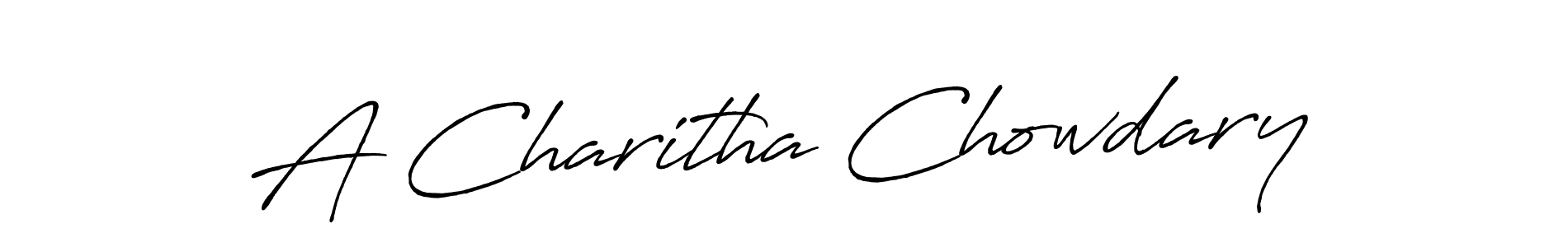 Make a beautiful signature design for name A Charitha Chowdary. Use this online signature maker to create a handwritten signature for free. A Charitha Chowdary signature style 7 images and pictures png