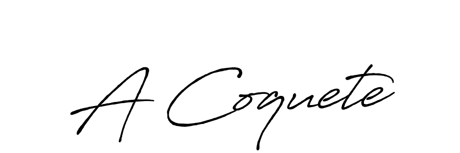 How to make A Coquete name signature. Use Antro_Vectra_Bolder style for creating short signs online. This is the latest handwritten sign. A Coquete signature style 7 images and pictures png