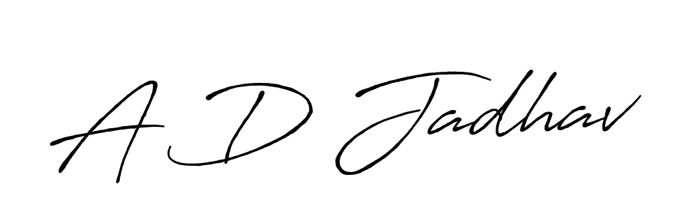 How to make A D Jadhav name signature. Use Antro_Vectra_Bolder style for creating short signs online. This is the latest handwritten sign. A D Jadhav signature style 7 images and pictures png