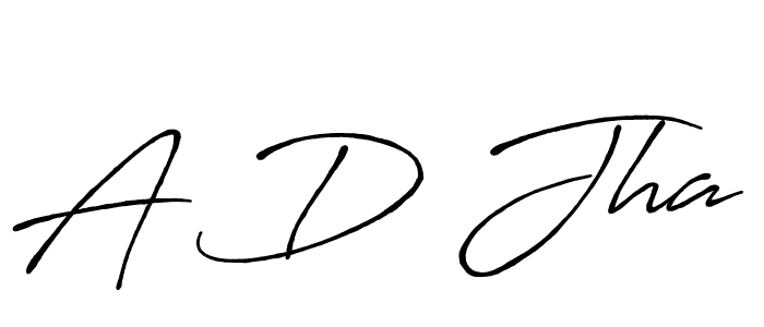 How to make A D Jha name signature. Use Antro_Vectra_Bolder style for creating short signs online. This is the latest handwritten sign. A D Jha signature style 7 images and pictures png