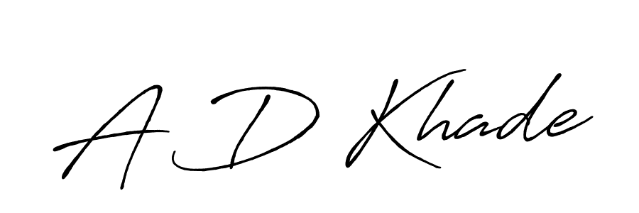 Make a beautiful signature design for name A D Khade. With this signature (Antro_Vectra_Bolder) style, you can create a handwritten signature for free. A D Khade signature style 7 images and pictures png