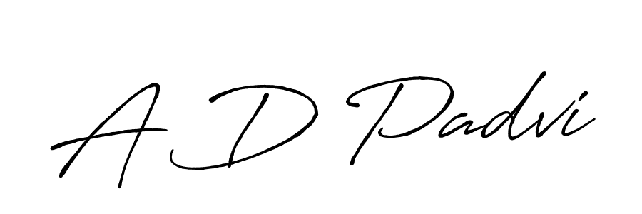 Create a beautiful signature design for name A D Padvi. With this signature (Antro_Vectra_Bolder) fonts, you can make a handwritten signature for free. A D Padvi signature style 7 images and pictures png