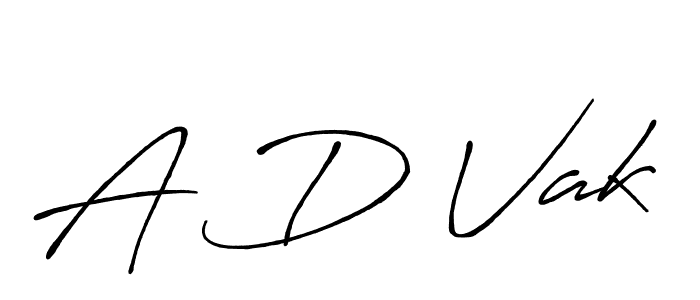 How to make A D Vak signature? Antro_Vectra_Bolder is a professional autograph style. Create handwritten signature for A D Vak name. A D Vak signature style 7 images and pictures png