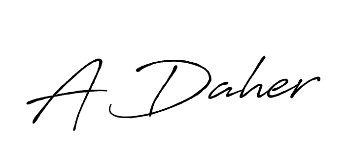 The best way (Antro_Vectra_Bolder) to make a short signature is to pick only two or three words in your name. The name A Daher include a total of six letters. For converting this name. A Daher signature style 7 images and pictures png