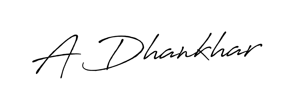 Design your own signature with our free online signature maker. With this signature software, you can create a handwritten (Antro_Vectra_Bolder) signature for name A Dhankhar. A Dhankhar signature style 7 images and pictures png