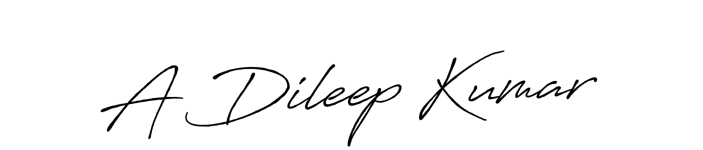 Create a beautiful signature design for name A Dileep Kumar. With this signature (Antro_Vectra_Bolder) fonts, you can make a handwritten signature for free. A Dileep Kumar signature style 7 images and pictures png