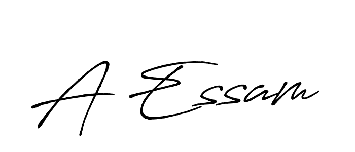 How to make A Essam name signature. Use Antro_Vectra_Bolder style for creating short signs online. This is the latest handwritten sign. A Essam signature style 7 images and pictures png