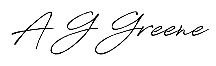 Designed for modern professionals: A G Greene name signature crafted with Antro_Vectra_Bolder script. Ready for digital PDF workflows. A G Greene signature style 7 images and pictures png