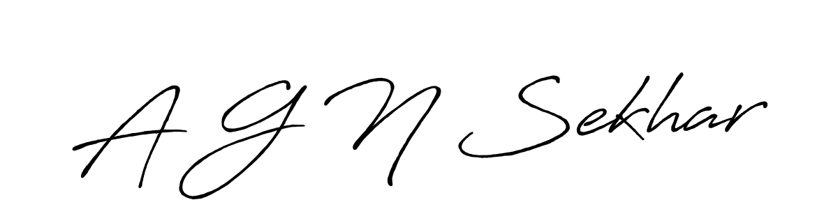 Create a beautiful signature design for name A G N Sekhar. With this signature (Antro_Vectra_Bolder) fonts, you can make a handwritten signature for free. A G N Sekhar signature style 7 images and pictures png