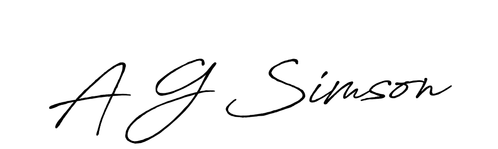 Create a beautiful signature design for name A G Simson. With this signature (Antro_Vectra_Bolder) fonts, you can make a handwritten signature for free. A G Simson signature style 7 images and pictures png